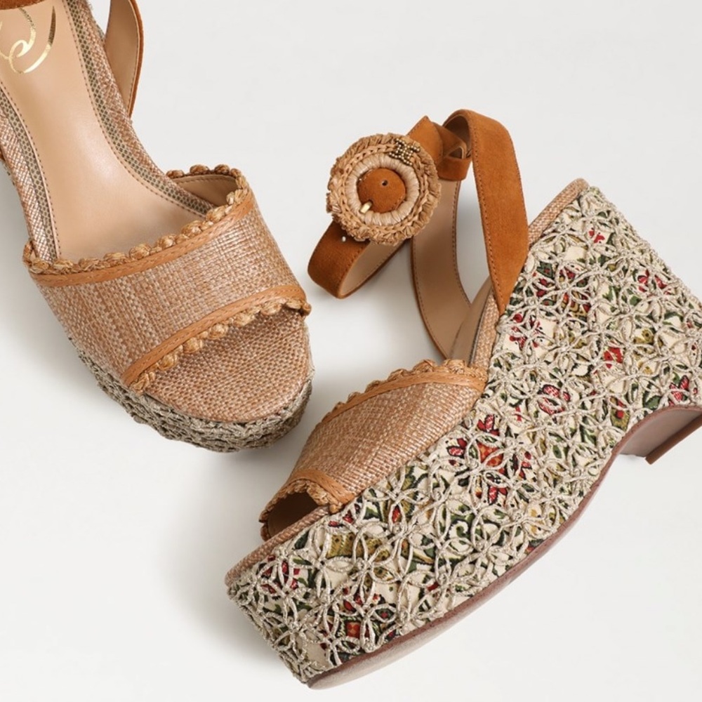 NEW SAM EDELMAN AMBER PLATFORM WEDGE SANDAL - Picture 7 of 14